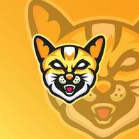 kattenmascotte-logo voor esport-gaming of emblemen vector