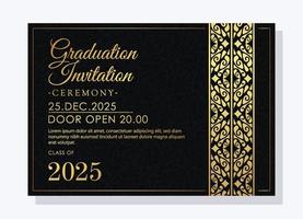 elegante afstudeeruitnodigingssjabloon met ornament vector