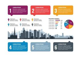 stad infographic sjabloon, bevolkingsstatistieken, vectorillustratie vector