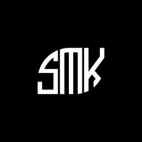 smk brief logo ontwerp op zwarte achtergrond. smk creatieve initialen brief logo concept. smk brief ontwerp. vector