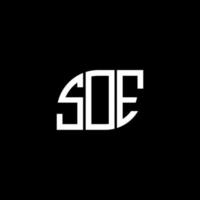 soe brief logo ontwerp op zwarte achtergrond. soe creatieve initialen brief logo concept. soe brief ontwerp. vector