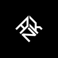 ank brief logo ontwerp op zwarte achtergrond. ank creatieve initialen brief logo concept. ank brief ontwerp. vector