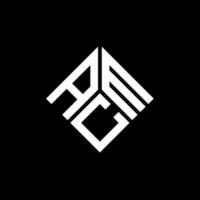 acm brief logo ontwerp op zwarte achtergrond. acm creatieve initialen brief logo concept. acm brief ontwerp. vector