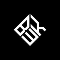 bwk brief logo ontwerp op zwarte achtergrond. bwk creatieve initialen brief logo concept. bwk brief ontwerp. vector