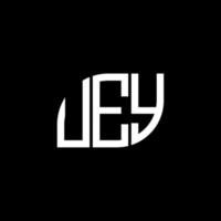 uey brief logo ontwerp op zwarte achtergrond. uey creatieve initialen brief logo concept. uey brief ontwerp. vector