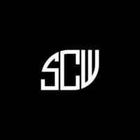 scw brief logo ontwerp op zwarte achtergrond. scw creatieve initialen brief logo concept. scw brief ontwerp. vector