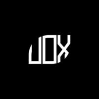 uox brief logo ontwerp op zwarte achtergrond. uox creatieve initialen brief logo concept. uox brief ontwerp. vector