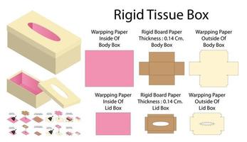 doos verpakking gestanst sjabloonontwerp. 3D-model vector