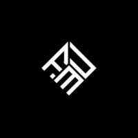 fmu brief logo ontwerp op zwarte achtergrond. fmu creatieve initialen brief logo concept. fmu-briefontwerp. vector