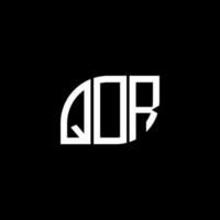 Qor brief logo ontwerp op zwarte achtergrond. qor creatieve initialen brief logo concept. qor brief ontwerp. vector