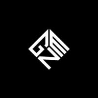 gnm brief logo ontwerp op zwarte achtergrond. gnm creatieve initialen brief logo concept. gnm brief ontwerp. vector
