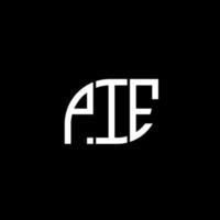taart brief logo ontwerp op zwarte background.pie creatieve initialen brief logo concept.pie vector brief ontwerp.