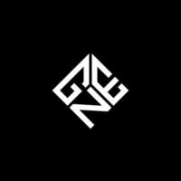 gne brief logo ontwerp op zwarte achtergrond. gne creatieve initialen brief logo concept. gne brief ontwerp. vector