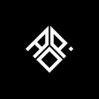 aop brief logo ontwerp op zwarte achtergrond. aop creatieve initialen brief logo concept. aop brief ontwerp. vector