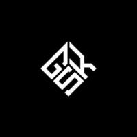 gsk brief logo ontwerp op zwarte achtergrond. gsk creatieve initialen brief logo concept. gsk brief ontwerp. vector