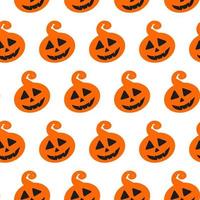 halloween doodle feestelijke naadloze patroon met pompoen. schattige vectorillustratie voor seizoensgebonden ontwerp, textiel, decoratie kinder speelkamer, verpakking of wenskaart. handgetekende afdrukken. snoep of je leven. vector