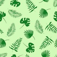 naadloze patroon groene palm blad set. vector illustratie tropische planten