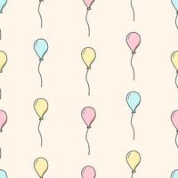 naadloos patroon van ballonnen, vectorillustratie van ballonnen tijdens de vlucht in pastelkleuren vector