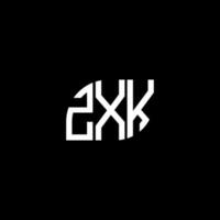 zxk brief logo ontwerp op zwarte achtergrond. zxk creatieve initialen brief logo concept. zxk brief ontwerp. vector