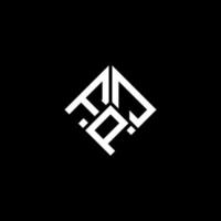 fpj brief logo ontwerp op zwarte achtergrond. fpj creatieve initialen brief logo concept. fpj brief ontwerp. vector