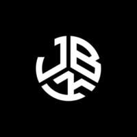 jbk brief logo ontwerp op zwarte achtergrond. jbk creatieve initialen brief logo concept. jbk brief ontwerp. vector