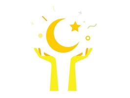 wassende maan en ster ontwerpelementen. moslim islamitisch vector