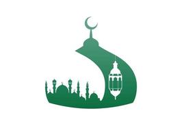 moskee koepel islam minaret toren. ontwerp logo icoon vector