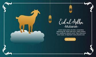 eid al adha mubarak islamitisch festival social media bannersjabloon vector