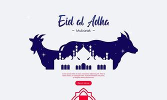 eid al adha mubarak islamitisch festival social media bannersjabloon vector