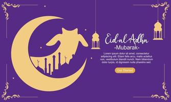 eid al adha mubarak islamitisch festival social media bannersjabloon vector