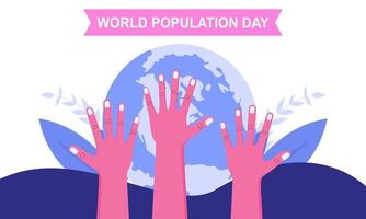 wereldbevolking dag illustratie, poster of banner vector