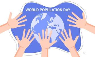 wereldbevolking dag illustratie, poster of banner vector