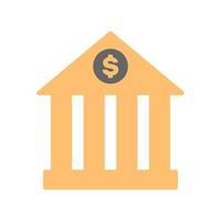 bankgebouw met dollarpictogram in minimale cartoonstijl vector