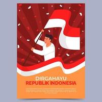 Indonesische onafhankelijkheidsdag poster sjabloon vector