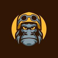 gorilla helm motorfiets logo sjablonen vector