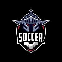voetbalclub ridder logo ontwerp premium vector
