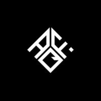 aqf brief logo ontwerp op zwarte achtergrond. aqf creatieve initialen brief logo concept. aqf brief ontwerp. vector
