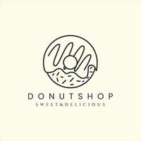 donuts of cake met lijn kunst stijl logo pictogram sjabloon ontwerp vectorillustratie vector