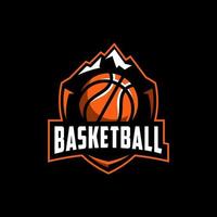 basketbal bergsport logo ontwerp vector