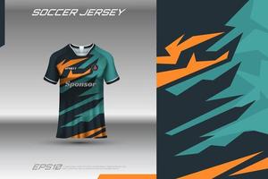 sport jersey en t-shirt sjabloon sport jersey ontwerp vector mockup. sportontwerp voor voetbal, racen, gaming-jersey. vector.