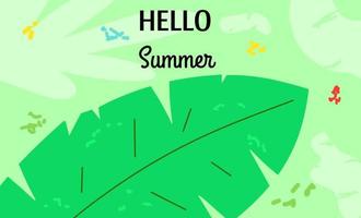 zomer abstracte achtergrond met blad. vectorillustratie in vlakke stijl vector
