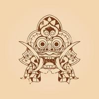 Balinese barong masker grunge textuur vectorillustratie vector