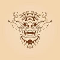 Balinese barong masker grunge textuur vectorillustratie vector