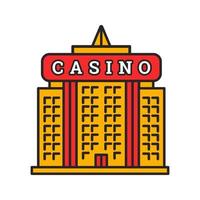 casino gebouw kleur icoon. hotel. geïsoleerde vectorillustratie vector