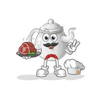 theepot stripfiguur. cartoon mascotte vectorillustratie vector