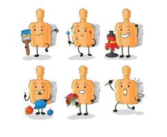 houten borstel cartoon mascotte. cartoon vector