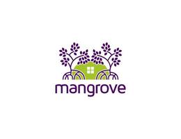 mangrove boomhut of thuis logo concept vector