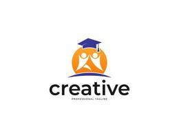 creatieve studie en schoolonderwijs logo-ontwerp vector