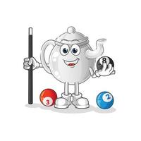 theepot stripfiguur. cartoon mascotte vectorillustratie vector