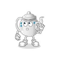 theepot stripfiguur. cartoon mascotte vectorillustratie vector